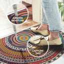 Bohemian Half Round Mandala Rug