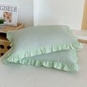 Striped Ruffled Lace Pillowcases in Multiple Colours