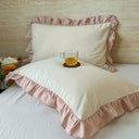 Striped Ruffled Lace Pillowcases in Multiple Colours